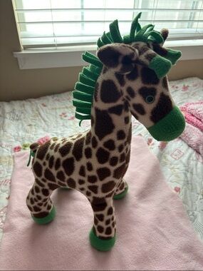 Plush Giraffe Stuffed Animal Toy in Brown and Green - Soft Kids Toy